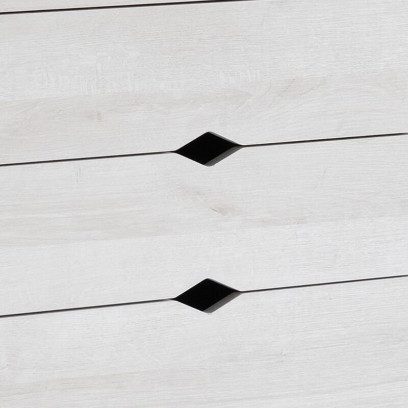 60 Inch TV Media Entertainment Console with 4 Shelves, 3 Drawers, Oak White-Benzara