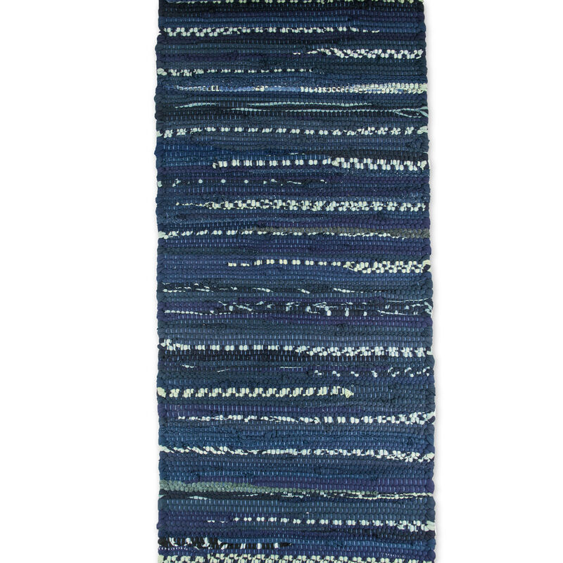 14" x 72" Blue Chindi Table Runner