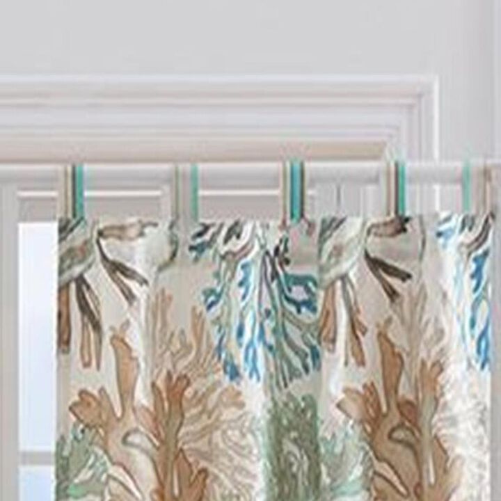 Barefoot Bungalow Atlantis Window Panel And Tie Back With 3" Rod Pocket - 42X84" Jade