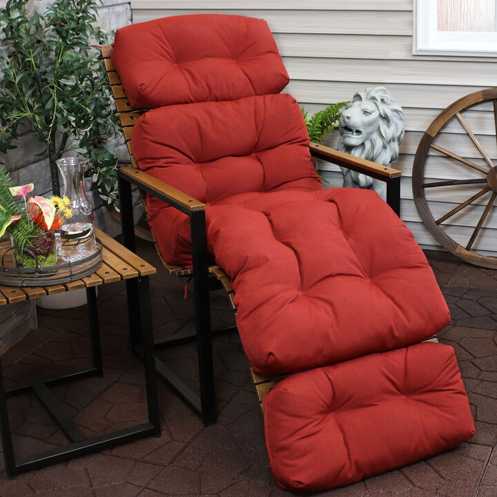Sunnydaze Indoor/Outdoor Olefin Tufted Chaise Lounge Chair Cushions