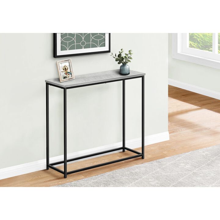 Monarch Specialties I 2251 Accent Table, Console, Entryway, Narrow, Sofa, Living Room, Bedroom, Metal, Laminate, Grey, Black, Contemporary, Modern