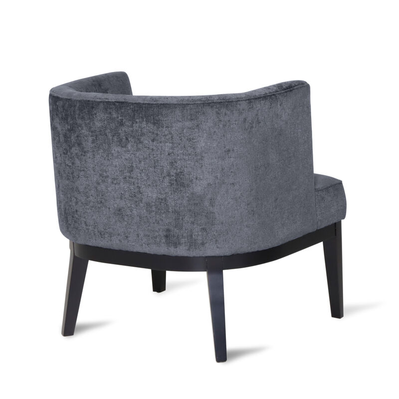 Diamond-Stitched Accent Chair with Curved Tub Seating and Wood Frame