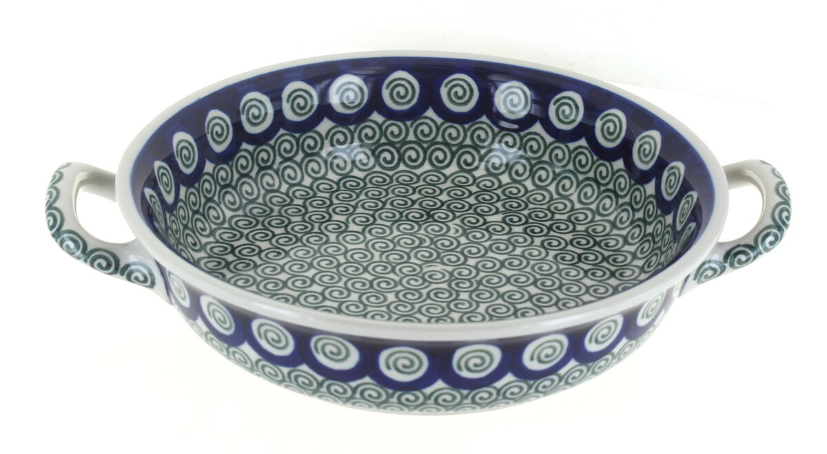 Blue Rose Polish Pottery Alyce Small Round Casserole with Handles