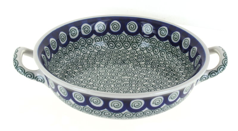 Blue Rose Polish Pottery Alyce Small Round Casserole with Handles