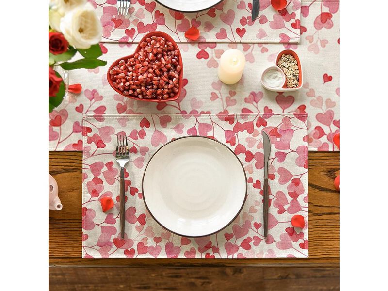 Artoid Mode Pink Love Valentine's Day Placemats Set of 4