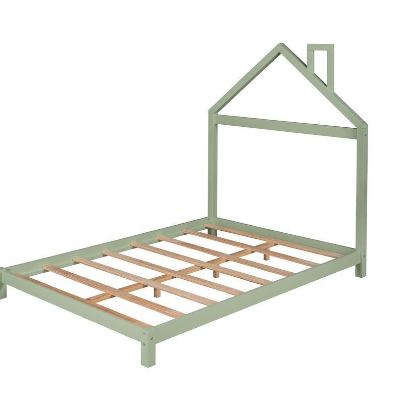 Merax Wood Platform Bed with House-shaped Headboard