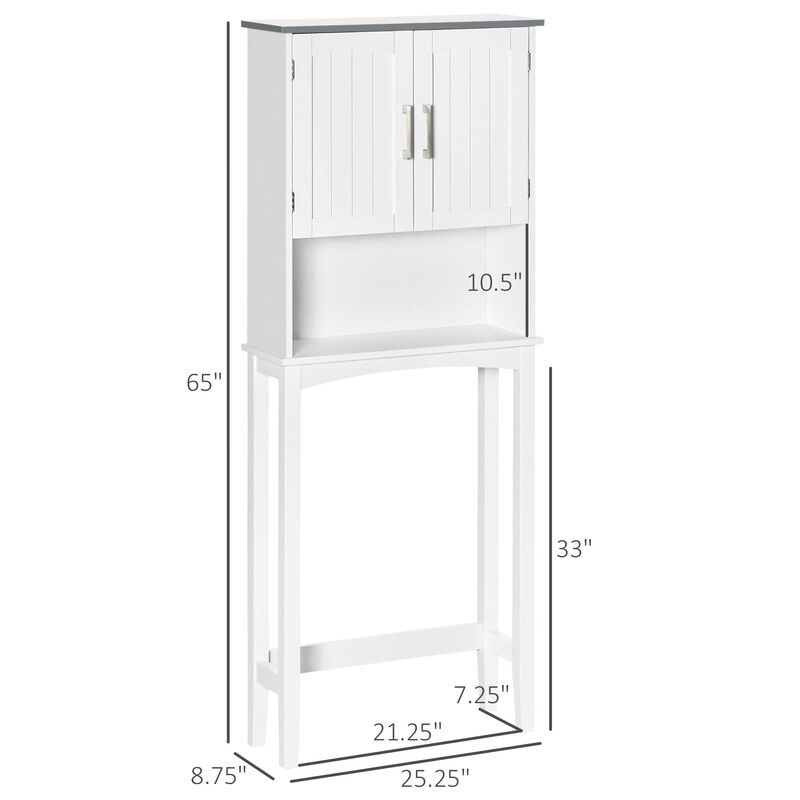 Grey Bathroom Organizer: Over Toilet Cabinet with Adjustable Shelves