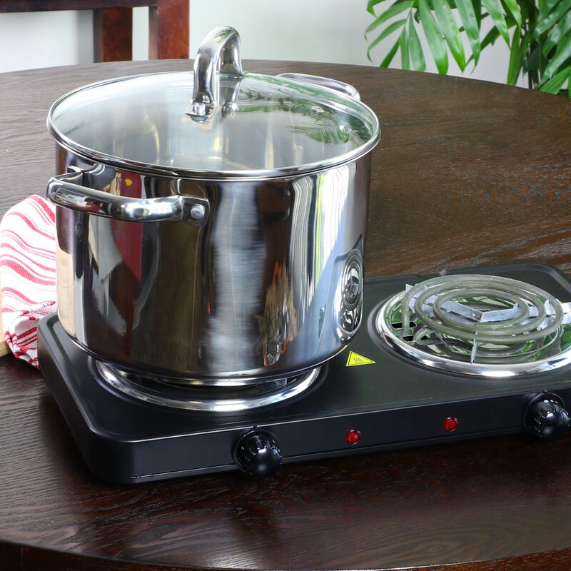 Oster Adenmore 8 Quart Stainless Steel Stock Pot with Tempered Glass Lid
