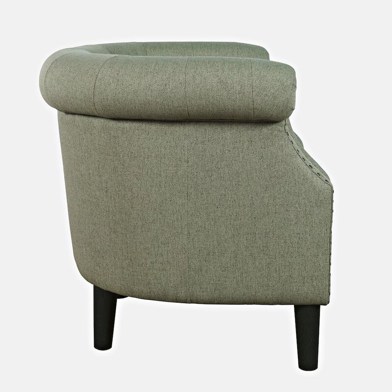 Jofran Contemporary Upholstered Barrel Curved Back Accent Chair