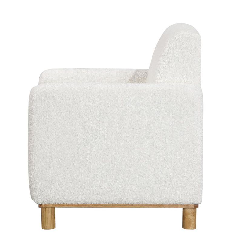 Comfort Pointe Maizie White Boucle Fabric Arm Chair