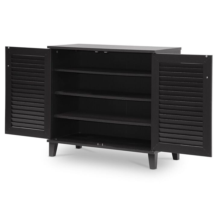Baxton Studio Coolidge Espresso Shoe-Storage Cabinet