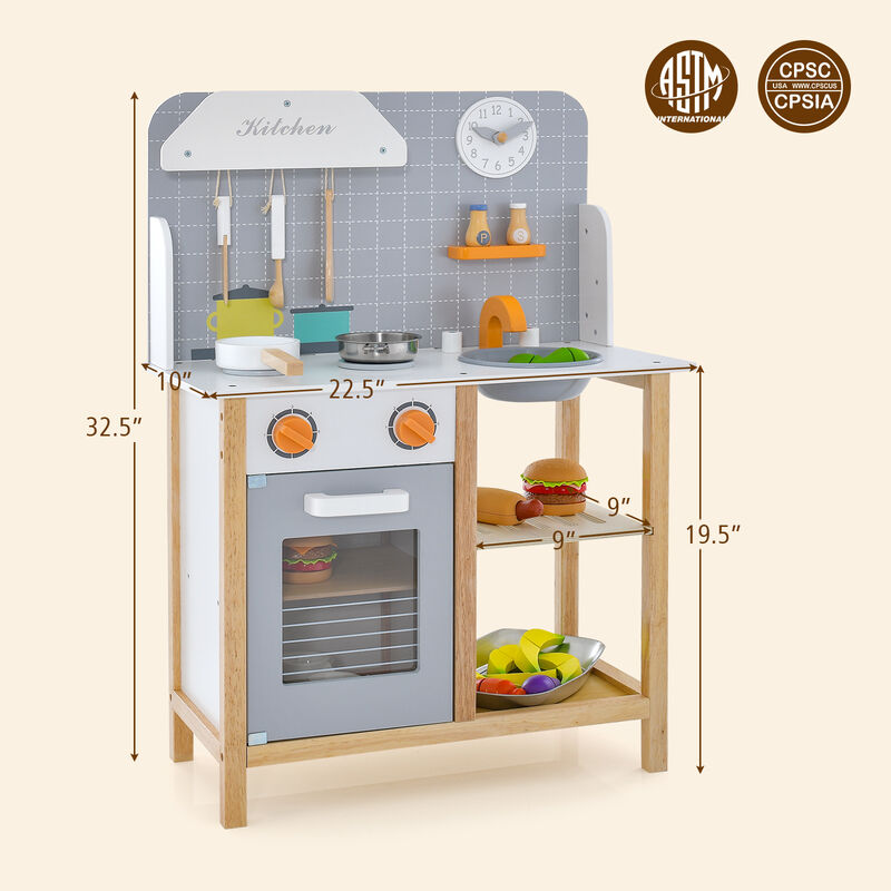 Toddler Pretend Kitchen Set with Cookware Accessories Fun Toy for Boys and Girls