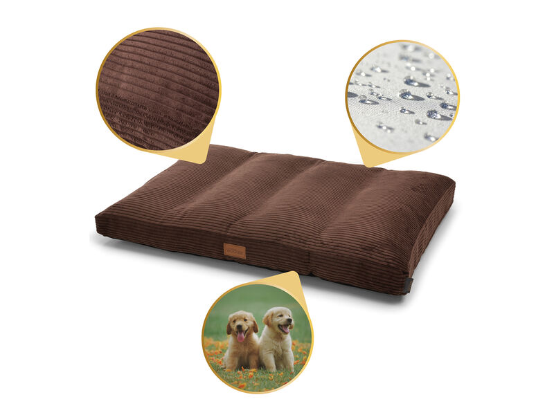 Teddy Ergonomic Extra Large Dog Mattress - Dark Brown Luxurious Removable Fabric
