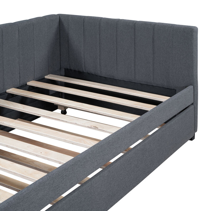 Merax Upholstered Daybed Bed Frame with Trundle
