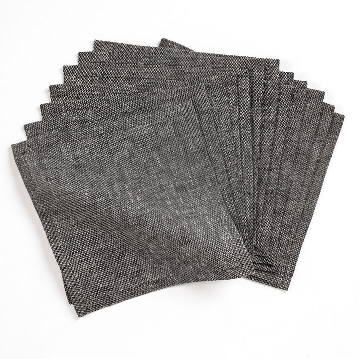 Solino Home 100% Pure Linen Cocktail Napkins Set of 12 | Athena