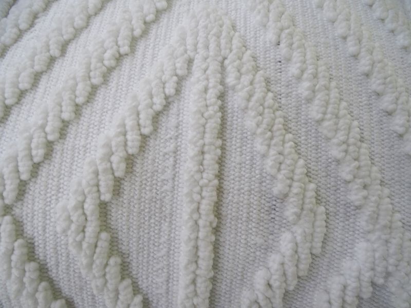 White Outdoor Indoor Decorative Diamond Pillow 18"x18"
