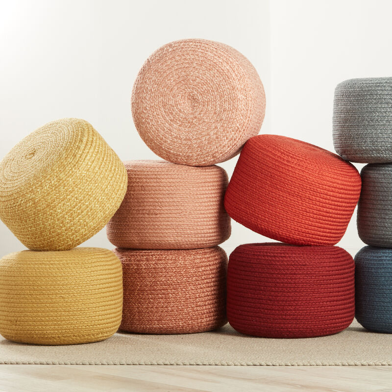 Saba Solar Pouf in Red Dahlia