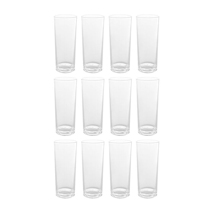 Polycarbonate Drinkware dia.2.5" h:6" 11 oz. Round Clear Polycarbonate Long Drink (Set of 12)