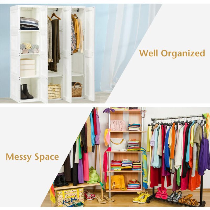 Hivvago Foldable Closet Clothes Organizer with 12 Cubby Storage