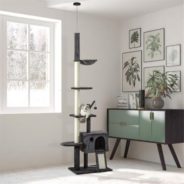 Cat Tree Multi-Level Tower with Cozy Condo, Scratching Posts, and Perches for Indoor Cats