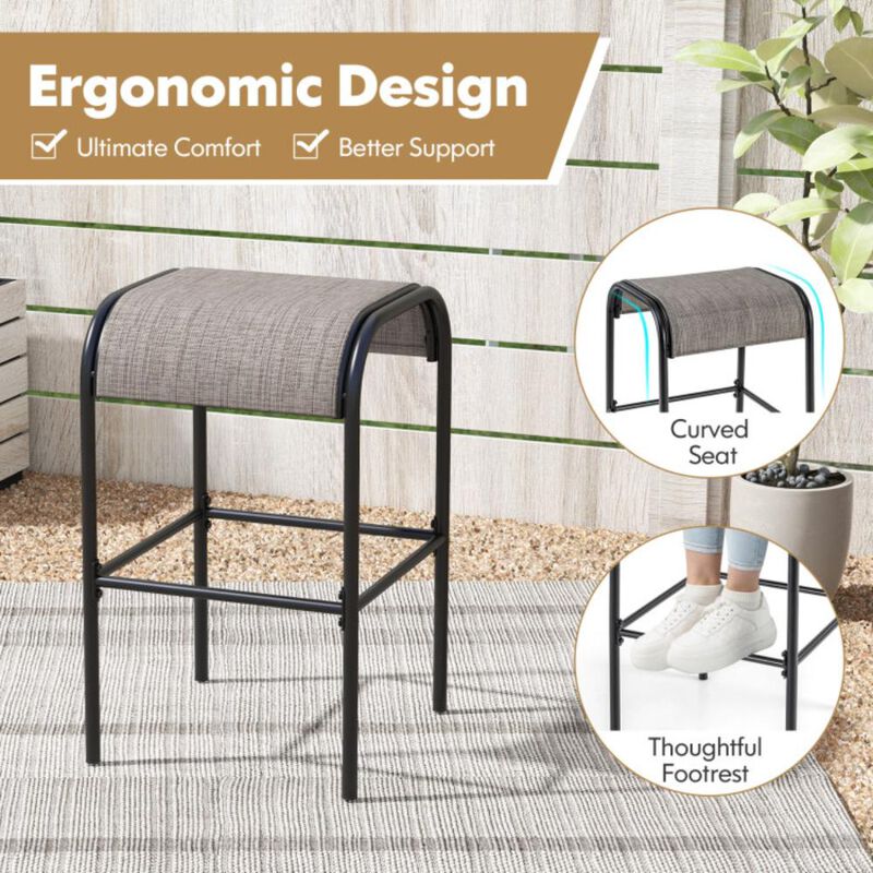 Hivvago 5 Pieces Outdoor Round Bar Table Set with 1.6 Inches Umbrella Hole