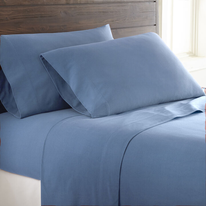 Micro Flannel Solid Color Deep-Pocket Sheet Set
