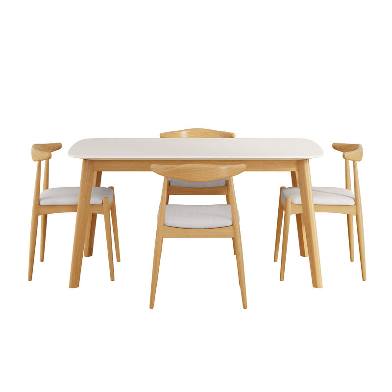 Merax 5-Piece Mid-Century Modern Dining Set for 4 Person