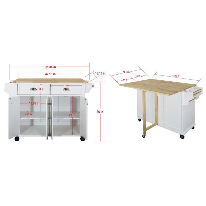 Streamdale Cambridge Wood Top Kitchen Island With Storage 0001