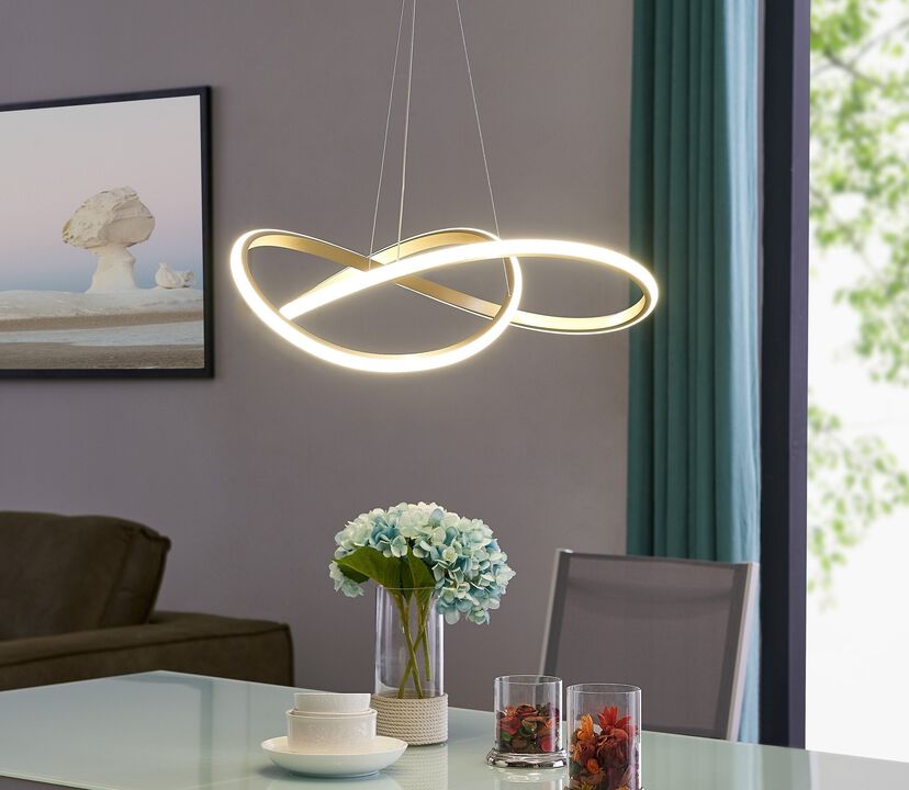 Edinburgh Chandelier Gold Metal Integrated LED Dimmable