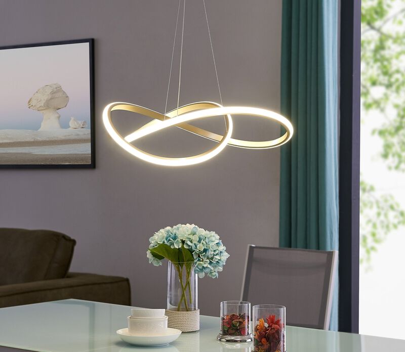 Edinburgh Chandelier Gold Metal Integrated LED Dimmable