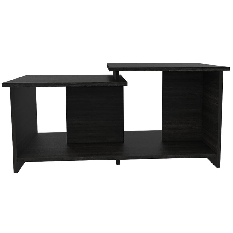 DEPOT E-SHOP Leanna 3 Coffee Table, Lower Open Shelf, Black