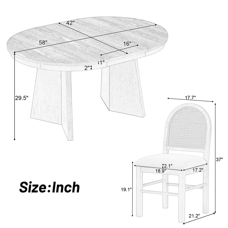 Merax 5-Piece Retro Functional Dining Set