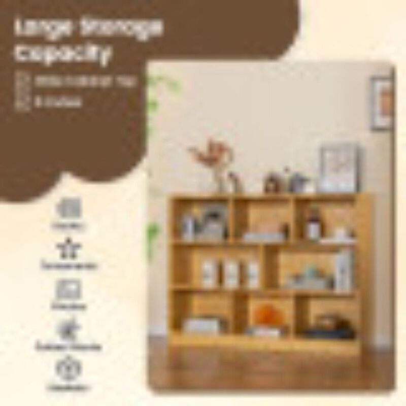 Hivvago 3-Tier Open Bookcase 8-Cube Floor Standing Storage Shelves