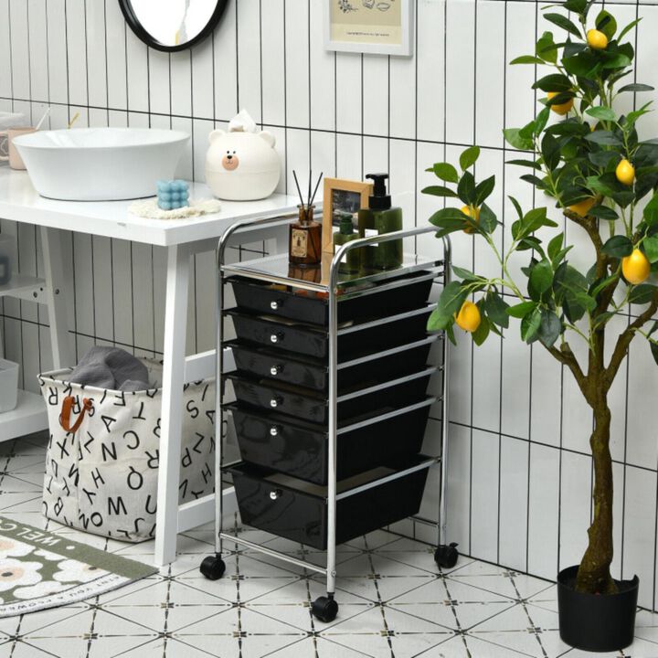 Hivvago 6 Drawers Rolling Storage Cart Organizer