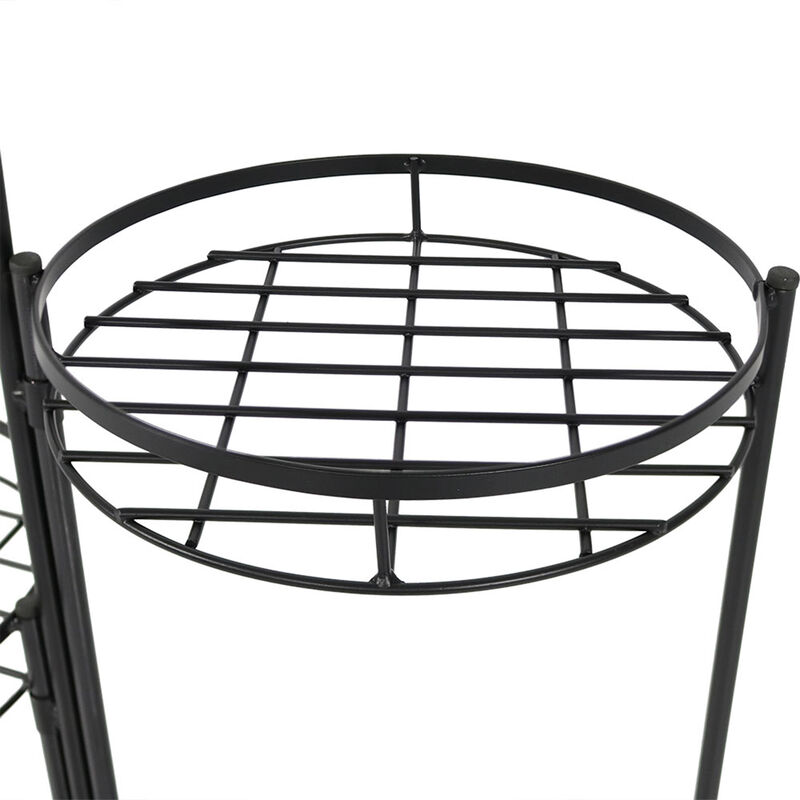 Sunnydaze Black Iron 3-Tier Outdoor Plant Stand - 22 in - Set of 2