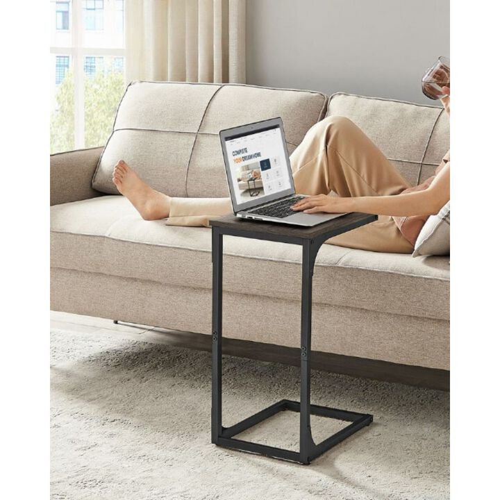 C-Shaped End Table Contemporary Design with Sleek and Versatile Functionality