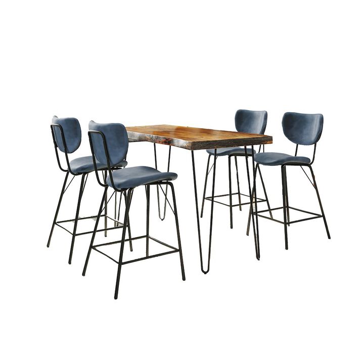 Jofran Nature's Edge Solid Acacia Five Piece Counter Height Dining Set