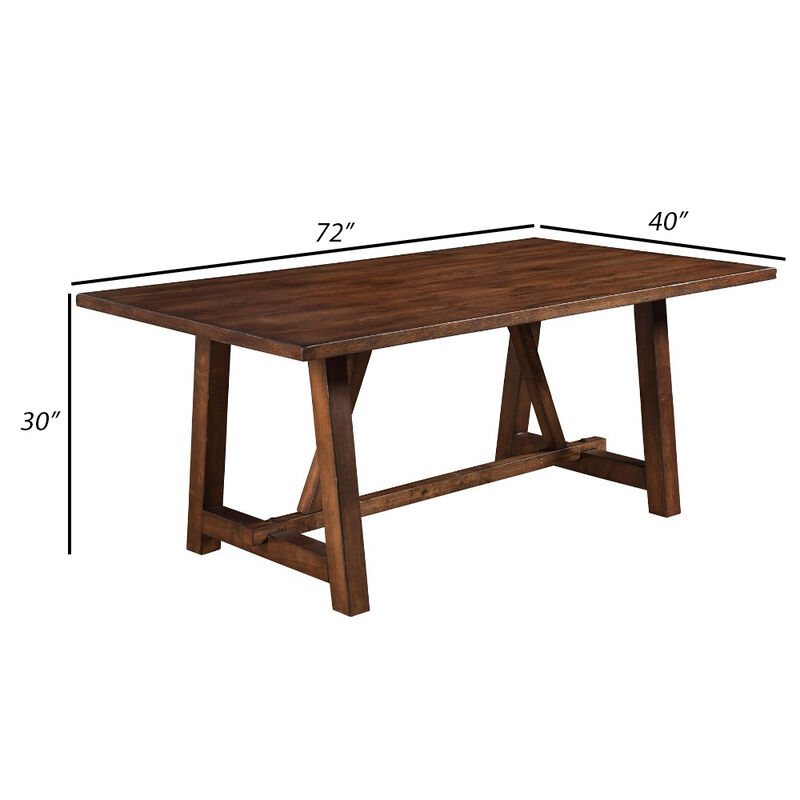 Arendal Trestle Rectangular Dining Table, Burnished Dark Oak