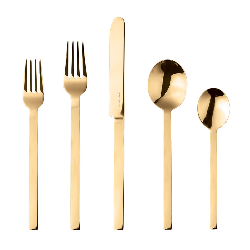 Stile By Pininarina 20-Piece Flatware Set in Gold
