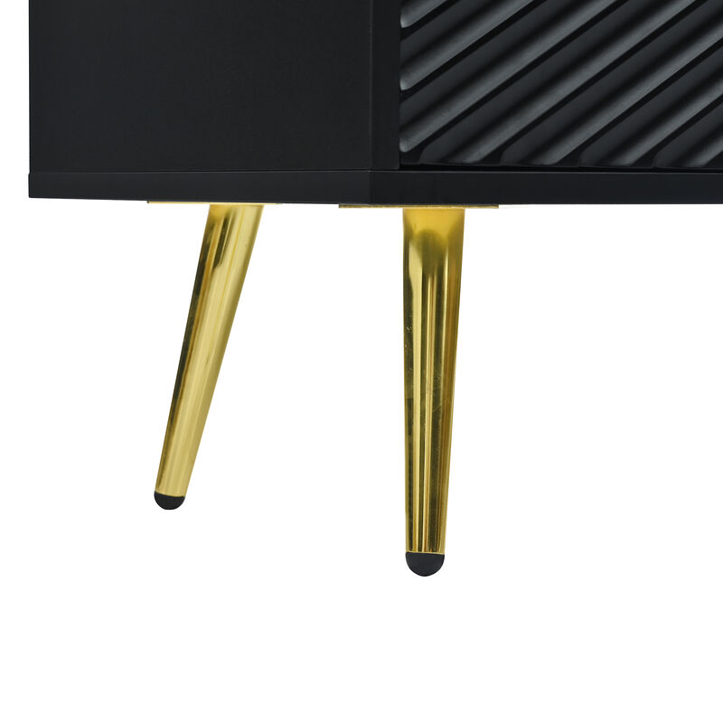 Merax Modern Sideboard with Geometric Line Design