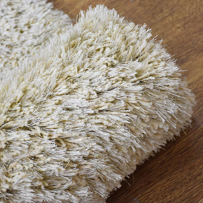RUGSOTIC CARPETS HAND TUFTED SHAG POLYESTER ECO-FRIENDLY AREA RUGS  - 9'x12', Rectangle, White, Solid Plain Design, High Pile Thick Handmade Anti Skid Area Rugs for Living Room, Bed Room K00101