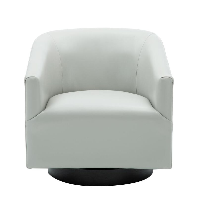 Comfort Pointe Gaven Dove Grey Wood Base Swivel Chair