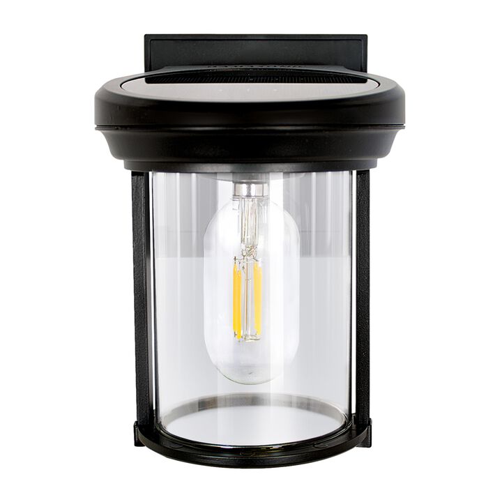 Solar Coach Lantern - w/Edison Bulb - Black