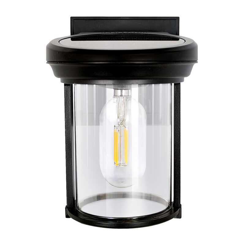 Solar Coach Lantern - w/Edison Bulb - Black