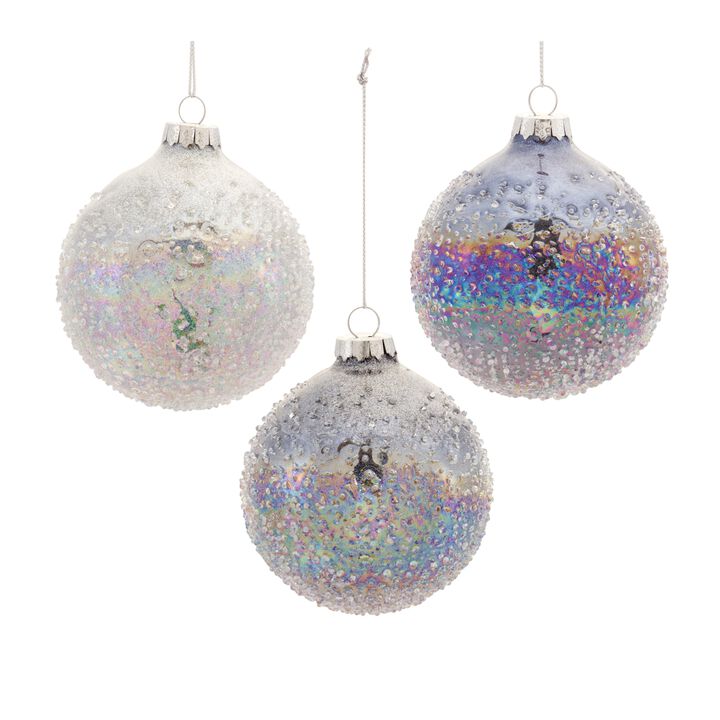 Set of 12 Glass Ball Ornaments - 3"D for Christmas Tree Styling