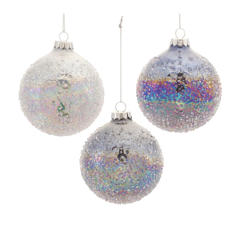 Set of 12 Glass Ball Ornaments - 3"D for Christmas Tree Styling