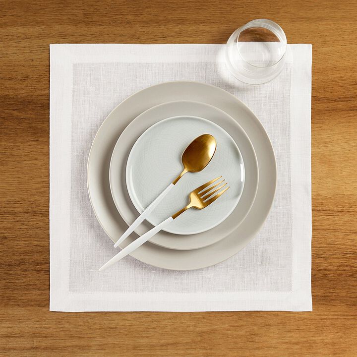 Solino Home 100% Pure Linen Square Placemats 14 x 14 Inch Set of 4 | Fete
