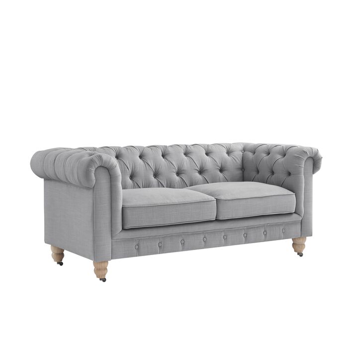 Rustic Manor Bayleigh Linen Chesterfield Loveseat