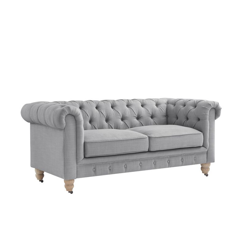 Rustic Manor Bayleigh Linen Chesterfield Loveseat