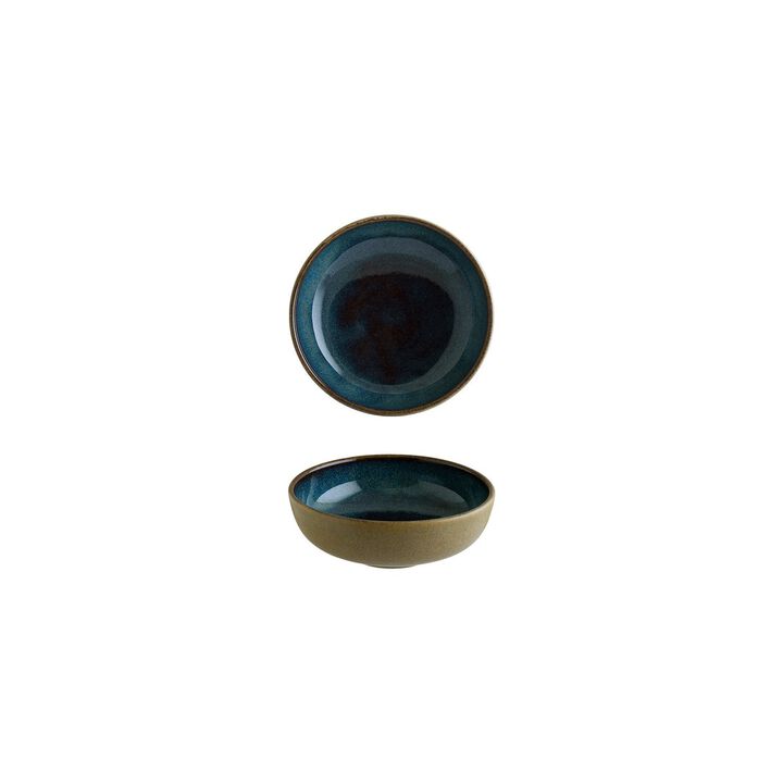 Sphere Ocean dia.5.5" h:2" 15 oz. Round Blue Porcelain Bowl (Set of 4)